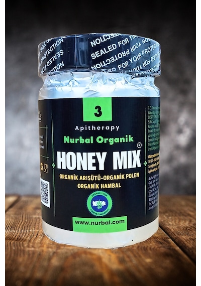 Nurbal Şifa Merkezi Honey Mix 3 Organik Arısütü Polen Bal 400 G