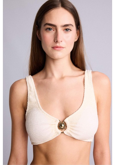 Defacto Regular Fıt Kırışık Dokulu Kapalı Beyaz Bikini Üstü E0206ax26smwt16 Beyaz-wt16