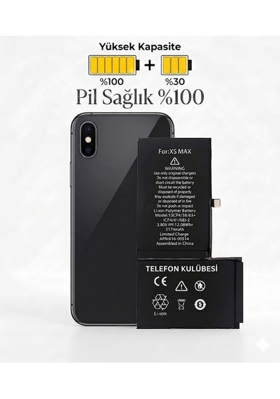 Apple iPhone Xs Max Uyumlu Batarya Pil Güçlendirilmiş + Tamir Seti