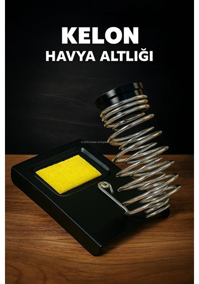 Kelon Havya Altlığı, Lehim Sehpası, Metal Tabanlı, Stabil, Sehpa, Tutucu, Otomatik Kapanan Emniyetli, Lehimleme Araç Gereci Açık Kırmızı