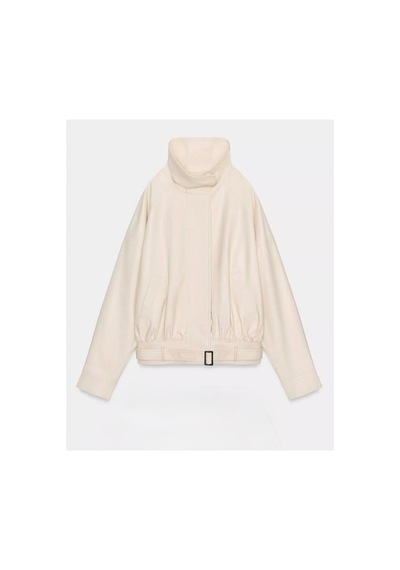 Gael Urban Vanilla Theory Vegan Deri Krem Rengi Bomber Ceket Krem Krem