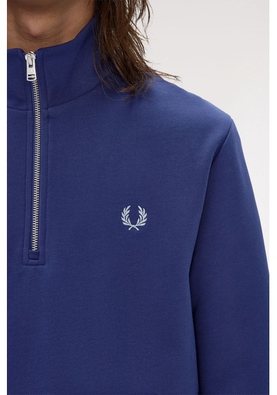 Fred Perry M3574 Half Zip Erkek Sweatshirt Mavi