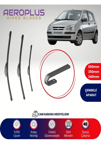 Aeroplus Hyundai Getz Ön Arka Muz Silecek Takımı 2002-2009