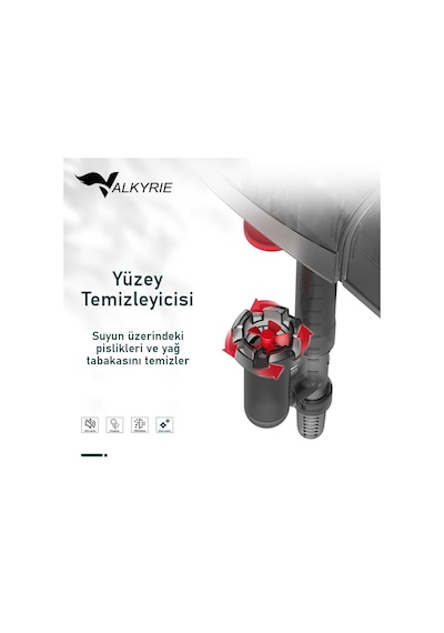 Valkyrie Askılı Akvaryum Şelale Filtre 5w 350 L/h Ayarlanabilir Debi Yüzey Temizleyici