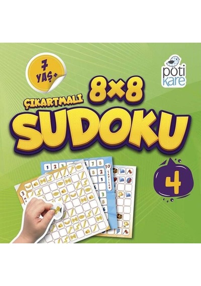8x8 Çıkartmalı Sudoku - 4- Pötikare Yayınları