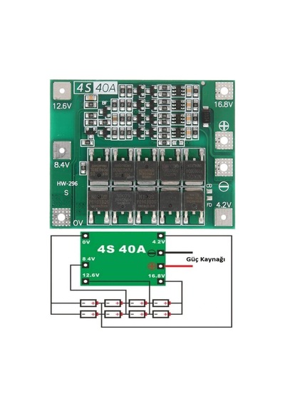 4s 40a Bms 18650 Pil Koruma Devresi Standart Versiyon