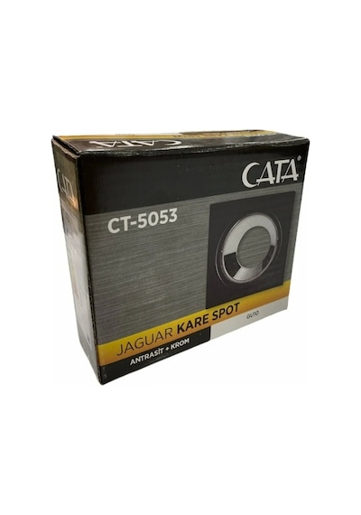 Cata Jaguar Gu-10 Duylu Siyah-platin Sıva Altı Kare Spot Ampulsüz
