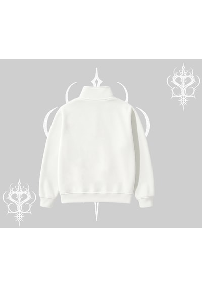 Startmore Beyaz Yarım Fermuarlı Sweatshirt Sp55der Beyaz
