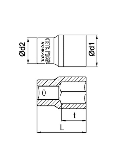 Ceta Form C22-H Seri 1-2" 32Mm 6 Köşe Lokma