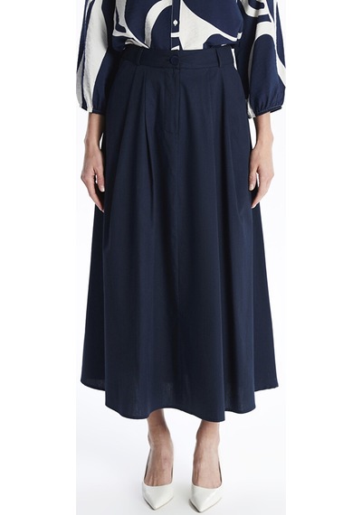 Lcwaıkıkı Classic Lacivert Standart Fit Poplin Kadın Etek