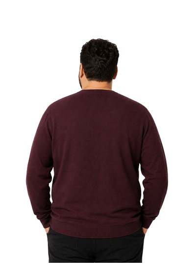 Battalmoda Erkek Büyük Beden Bordo V Yaka Pamuklu Kazak 3xl-4xl-5xl-6xl