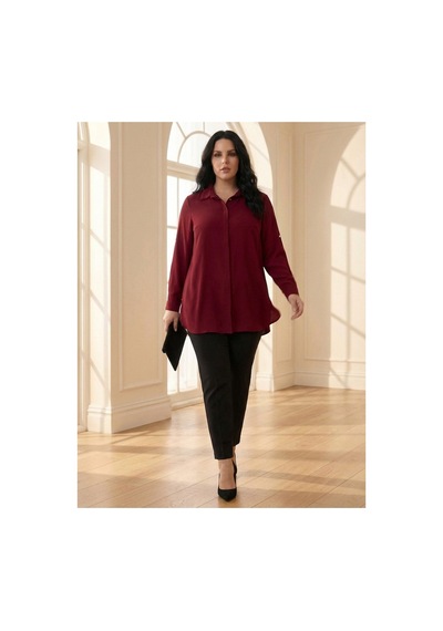 Hanezza Büyük Beden Kadın Abiye Jesica Kumaş Bordo Katlama Kol Gömlek Bordo - 30798233 Bordo Hanezza Büyük Beden Kadın Abiye Jesica Kumaş Bordo Katlama Kol Gömlek Bordo - 30798233 Bordo