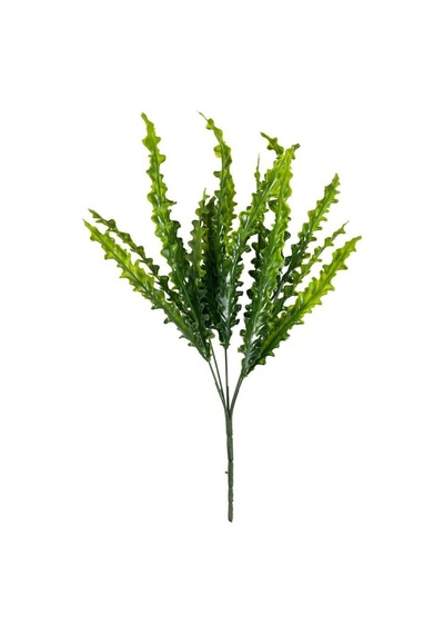 Yapay Çiçek Kıvırcık Saz Yeşil 5 Dallı 40x20Cm Aradal Garnitür Çi