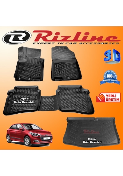 Hyundai I20 Hb 3D Paspas+Bagaj Havuzu 2014-2020 Arası Rizline N11.22997