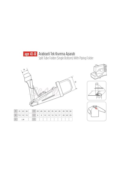Arabiye Tek Kıvırma Apara 40x15mm / Apr 41-r