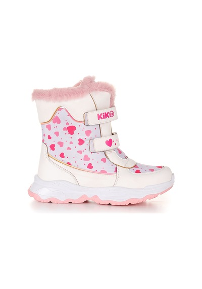 Kiko Kids Kartanesi Cırtlı Kız Çocuk Kar Bot Soğuk Suya Dayanıklı Beyaz Beyaz