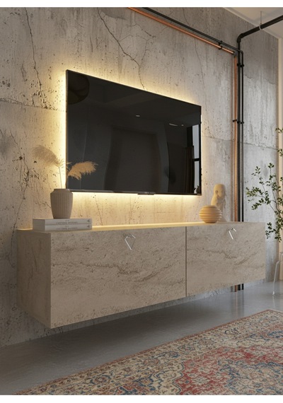 Resital Tv Ünitesi S1245-8 Traverten Traverten