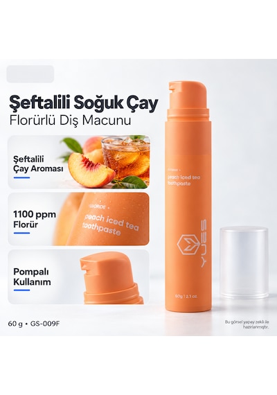 Yues Şeftalili Soğuk Çay Aromalı Florürlü Pompalı Diş Macunu 60 G Beyazlatma