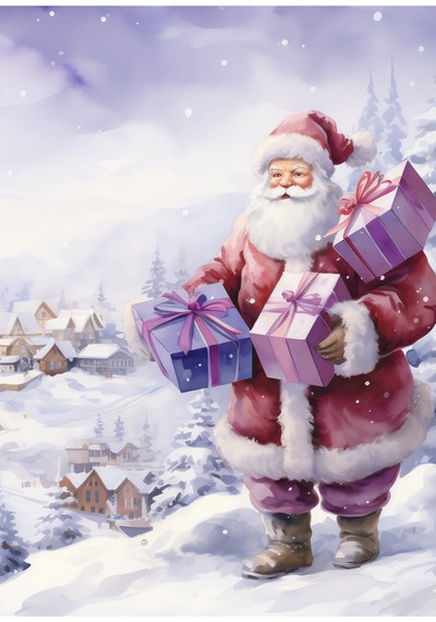 Kuromi54 20 Adet Hayvan Manzaralı Noel Baba Desenli A4 Sevimli Etkinlik Mektup Kağıdı Resimli A4