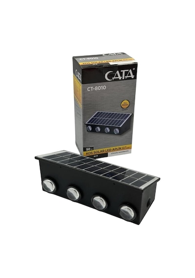 Cata Ct-8010 20w Güneş Enerjili Solar Led Aplik Dış Mekan Ip65 Duvar Lambası Günışığı 3200k