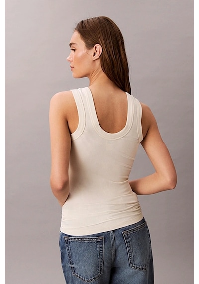 Calvin Klein Jeans Kadın Modal Fitilli Beyaz Bluz Lv044c900g-pba Beyaz