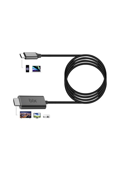 Bx02hb Usb-c To 4k 30hz Hdmı Kablo 1.8 Metre Windows Mac Android Uyumlu Hdcp Destekli Gri