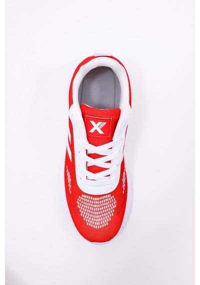 Dijital Baskılı Unisex Kırmızı Sneaker - Beyaz Desenli Günlük Ayakkabı Kırmızı-beyaz