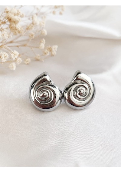 Cm Jewelry Sarmal Gümüş Renk Çelik Küpe