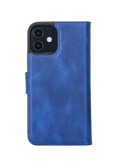 Apple Uyumlu iPhone 12 Pro Deri Cüzdanlı Kılıf Okyanus Mavi