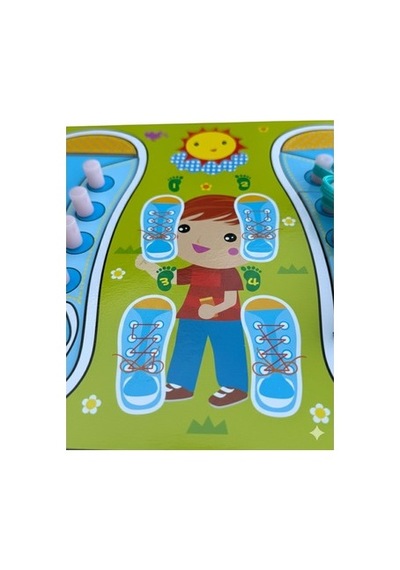 Bağcık Bağlama Eğitim Panosu - Montessori Eğitici Oyuncak