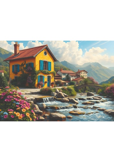 Nova Puzzle 1000 Parçalık Puzzle/yapboz - Dere Kenarında Bahar - 41208