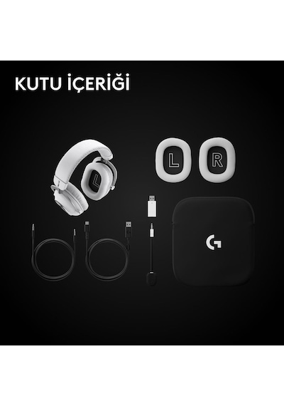 Logitech G Pro X3 Lightspeed Kablosuz Bluetooth Oyuncu Kulaklığı - Beyaz