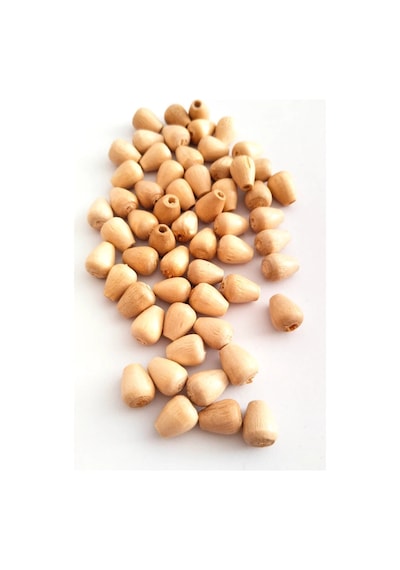 100 Gr 275 Adet Ahşap Boncuk 12 Mm Boy X 10 Mm En Doğal Ahşap Makrome El İşi Çanta