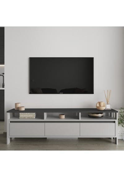Atlas 3 Kapaklı Tv Ünitesi 160 Cm Antrasit - Gri