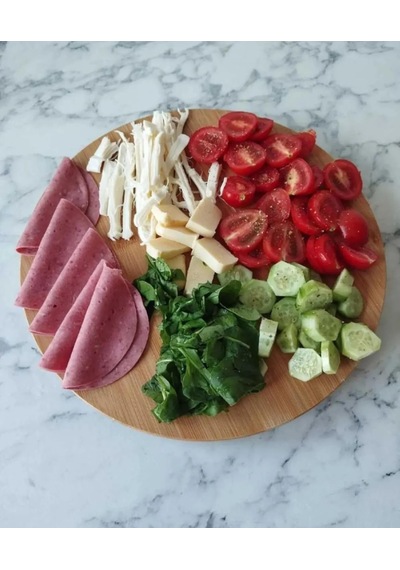 Tr Bambu 360 Derece Dönen Lüx Servis Sunum Tabağı, 30 Cm, Pizza Ve Peynir Sunum Tahtası Diğer