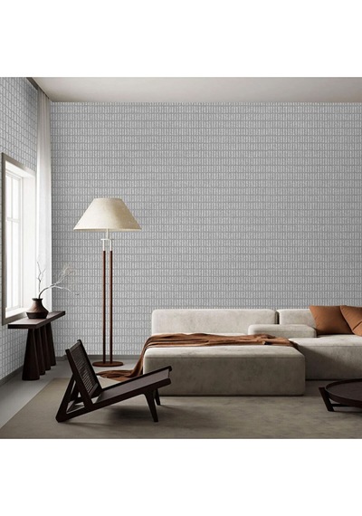 Adawall Muse Koleksiyonu- 25102-2 Açık Gri Dokulu Silinebilir Nonwoven Vinil Duvar Kağıdı 1.06x15.6m, 16.5m²