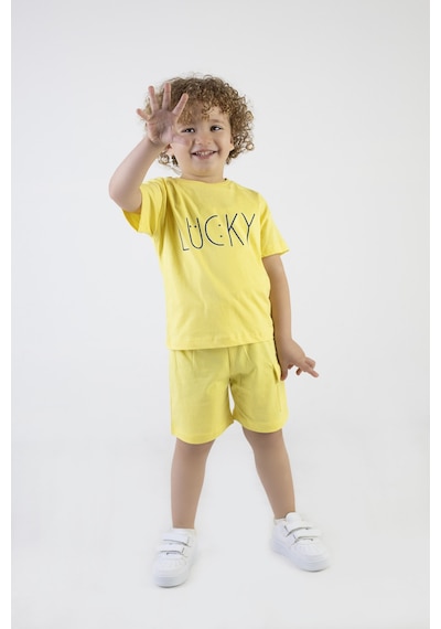 Harika Kids Erkek Çocuk Lucky Baskılı Kısa Kollu Şortlu Alt Üst Takım 001