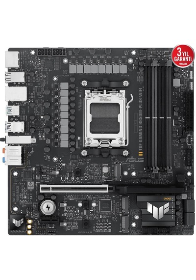 Asus Tuf Gamıng B850m-plus Wıfı, 4xddr5, 3x M.2, Hdmı, Dp, Type-c, Wi-fi 6e, Bluetooth V5.3, Am5 Soket Gamıng Anakart 25166980