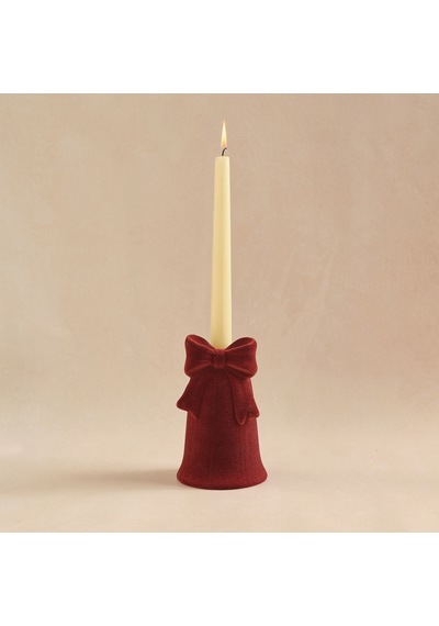 Karaca Home New Year Velvet Glow Mumluk 9,7x9,7x16 Cm Kırmızı