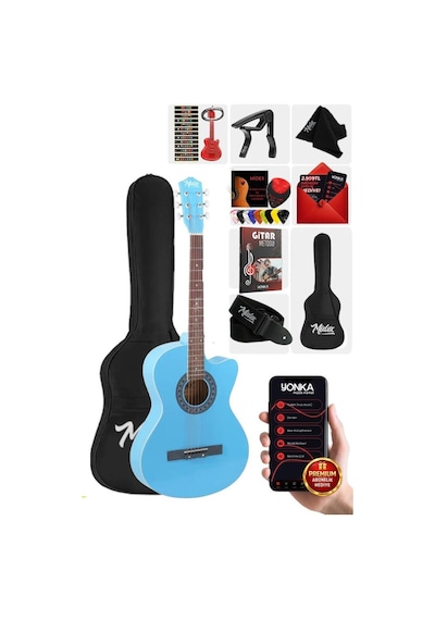 Midex Xc-120ltb Kaliteli Akustik Gitar Gül Klavye Sap Ayarlı 4/4 Full Set