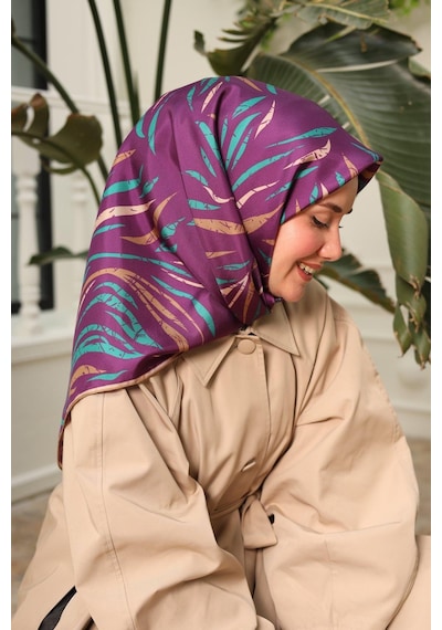 Silk Home Mürdüm Desenli Tivil İpek Eşarp 11432-04 Çok Renkli
