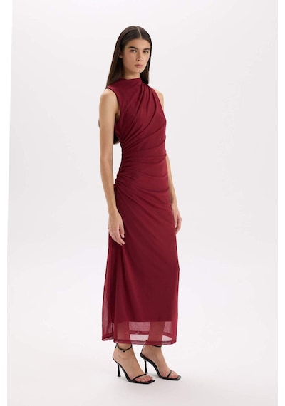 DeFacto Bodycon Vücudu Saran Yarım Balıkçı Yaka Basic Düz Tül Kolsuz Maxi Elbise C3519AX24AUBR248 Bordo DeFacto Bodycon Vücudu Saran Yarım Balıkçı Yaka Basic Düz Tül Kolsuz Maxi Elbise C3519AX24AUBR248 Bordo