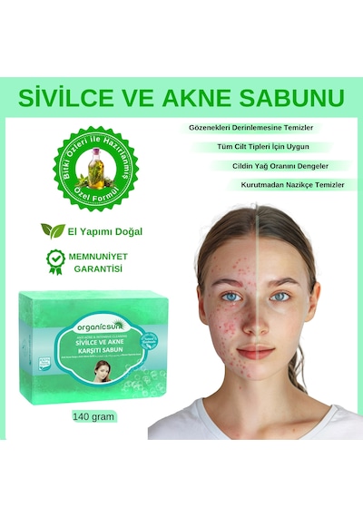 Organicsun Akne ve Sivilce Karşıtı Sabun 140 G