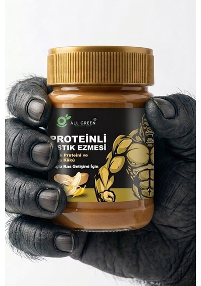 Proteinli Fıstık Ezmesi Muz Fıstık Proteini, Maca Kökü Tozu İle 325 Gr