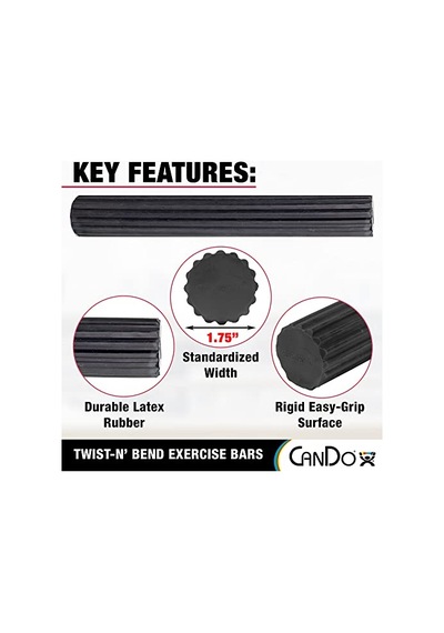 Cando Twist-n-bend Flexbar - 6 Çeşit 30 Cm Siyah Xheavy
