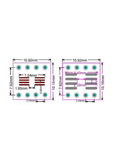 Ssop8 Sop8 Dıp8 Smd Çevirici Pcb Sop8 Ssop8 Tssop8 Ssop Tssop Msop Prototip Deney Kartı Fr4