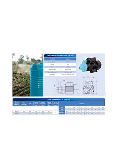 Alarko Jet Qbm-80 - 1 Hp - 220 V Tek Kademeli Periferik Santrifü