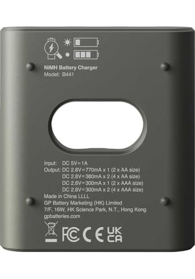 Gp B441 Usb Şarj Cihazı Pilsiz Model 4 Kanallı Hem Aa Hemde Aaa Şarjlı Piller İçin
