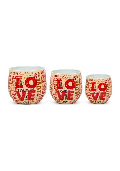 Love 3'lü Metal Saksı Seti