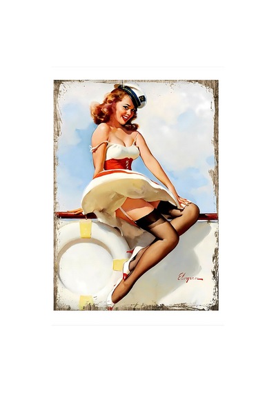 Jartiyer Çoraplı Kadın Desenli Mdf Tablo 25 Cm X 35 Cm